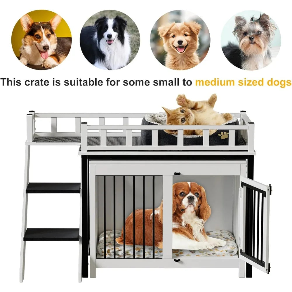DAFIFY LoftStyle Dog Crate Furniture With Double Doors HeavyDuty Kennel