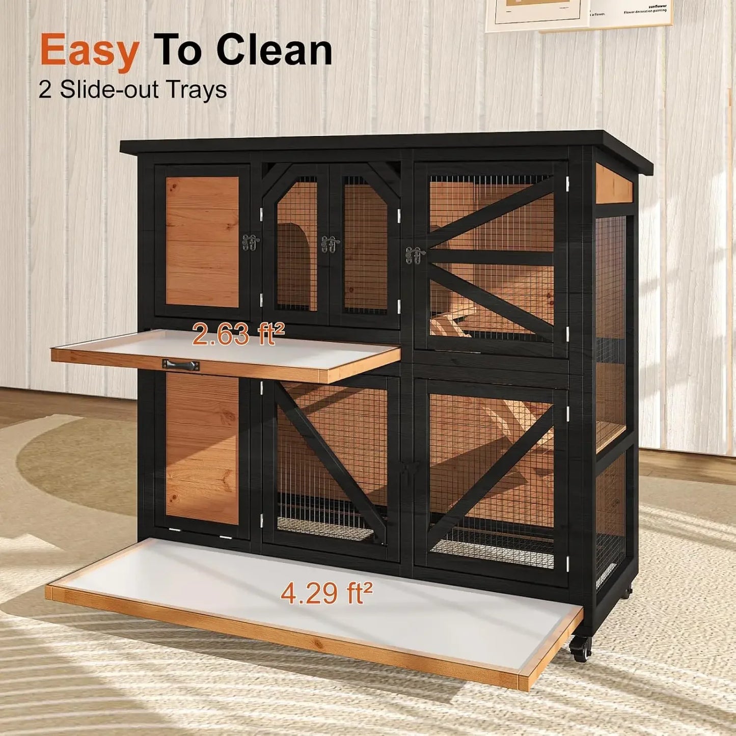 XMSJ Two Story Rabbit Cage For Indoor Outdoor Hutch