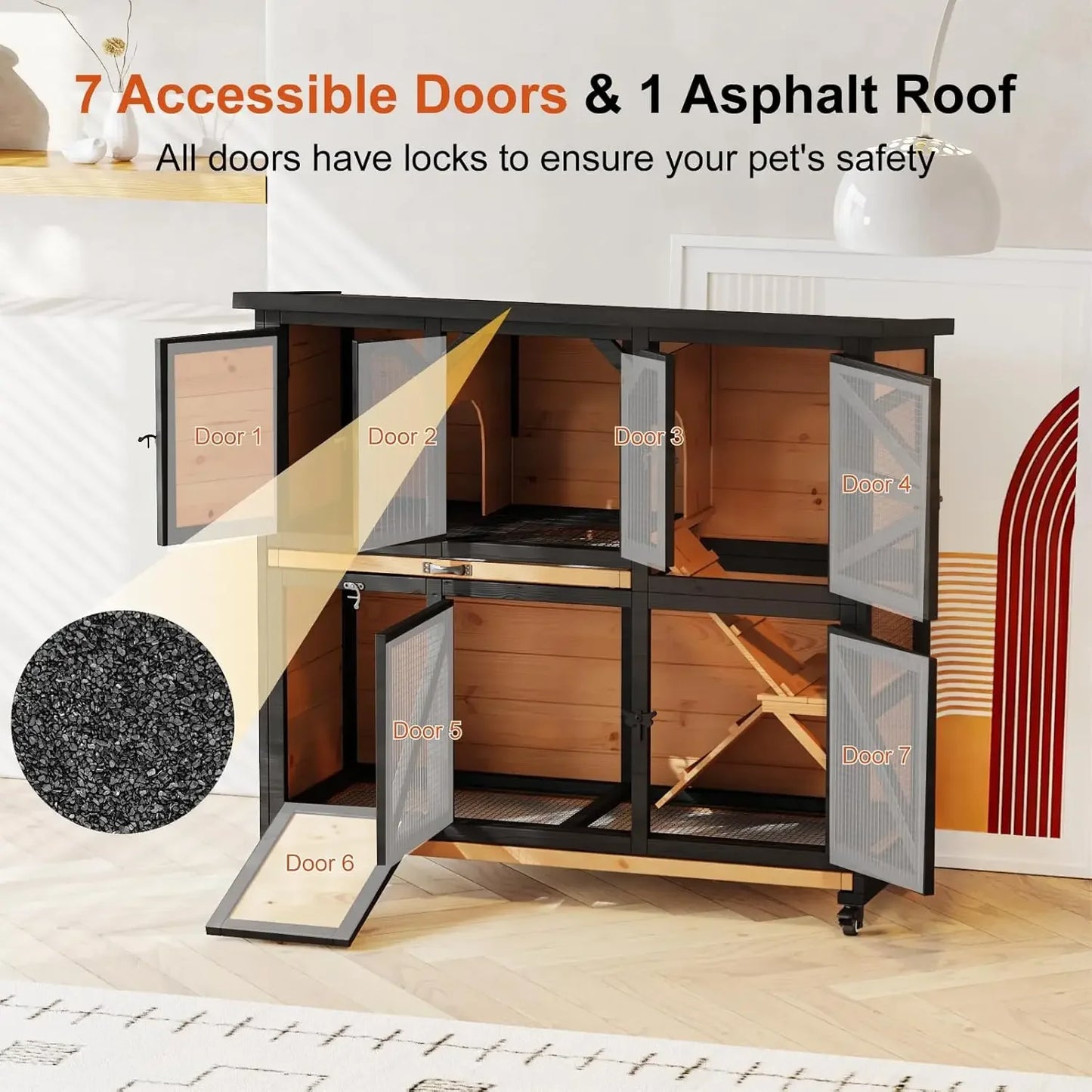 XMSJ Two Story Rabbit Cage For Indoor Outdoor Hutch
