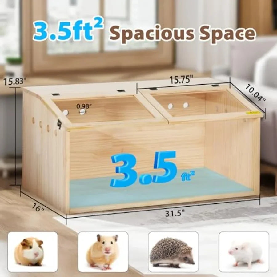 Guangdong Wooden Hamster Cage With Acrylic Window Enclosure