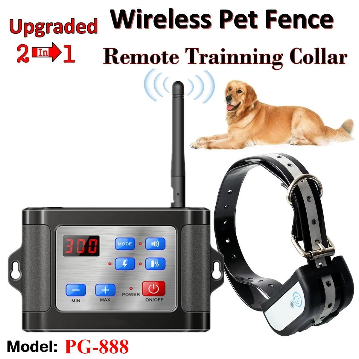 Petguider 2 In 1 Wireless Dog Fence Training Collar Waterproof