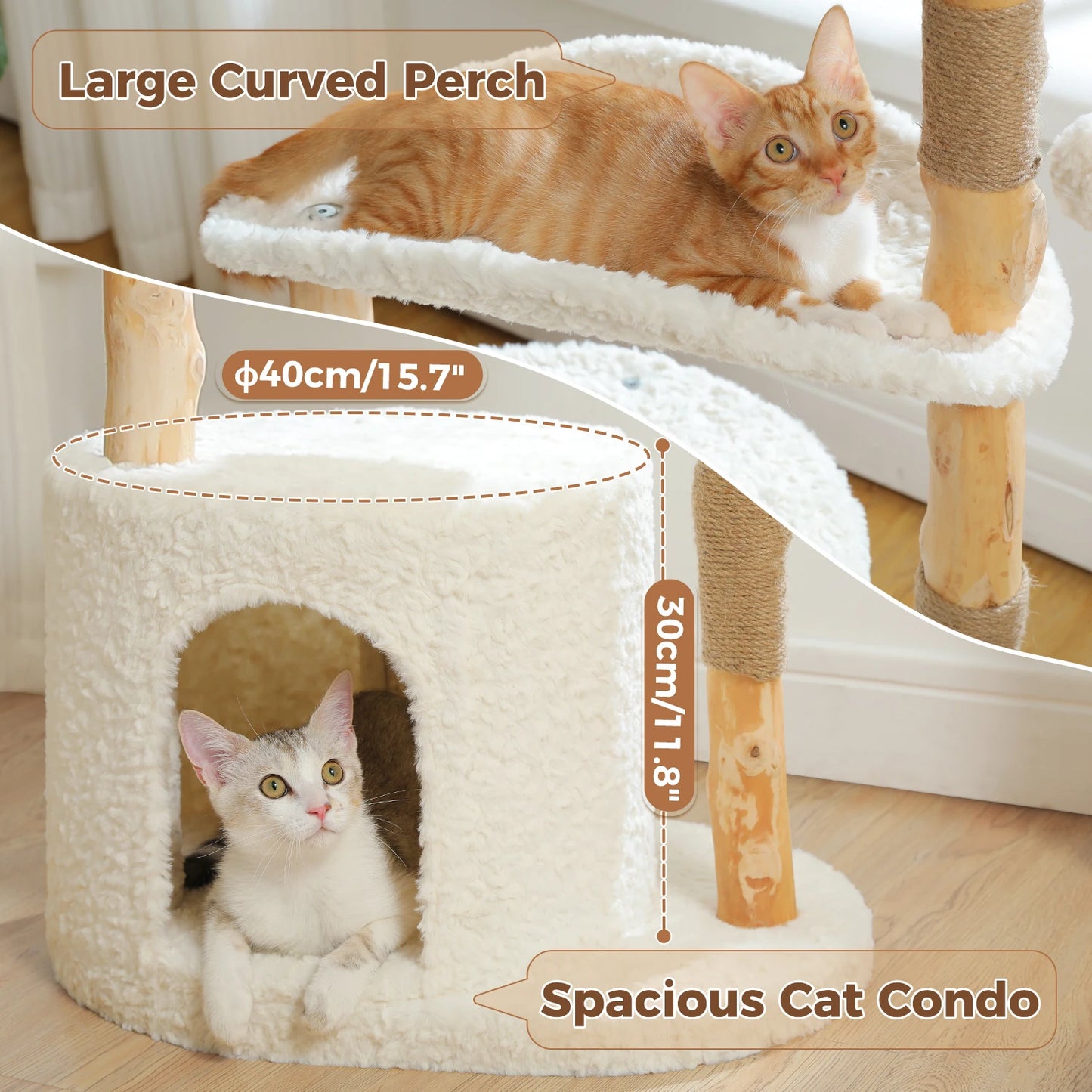 PAWZ Road Modern Cat Tree Tower Indoor Wicker Condo