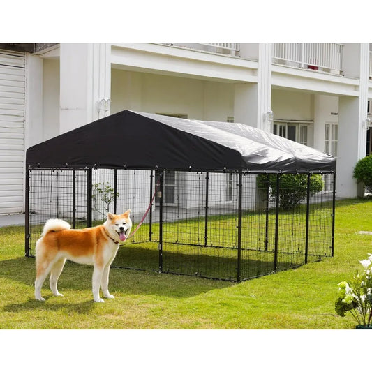 Hign-concerned Outdoor Dog Kennel Steel Construction Anti Rust Coating
