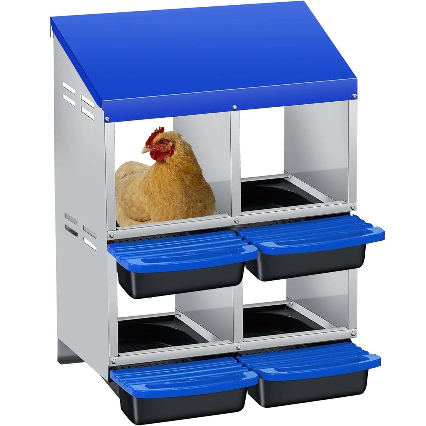 TWISTER.CK Metal Chicken Nesting Box With Automatic Rollout Egg Collection