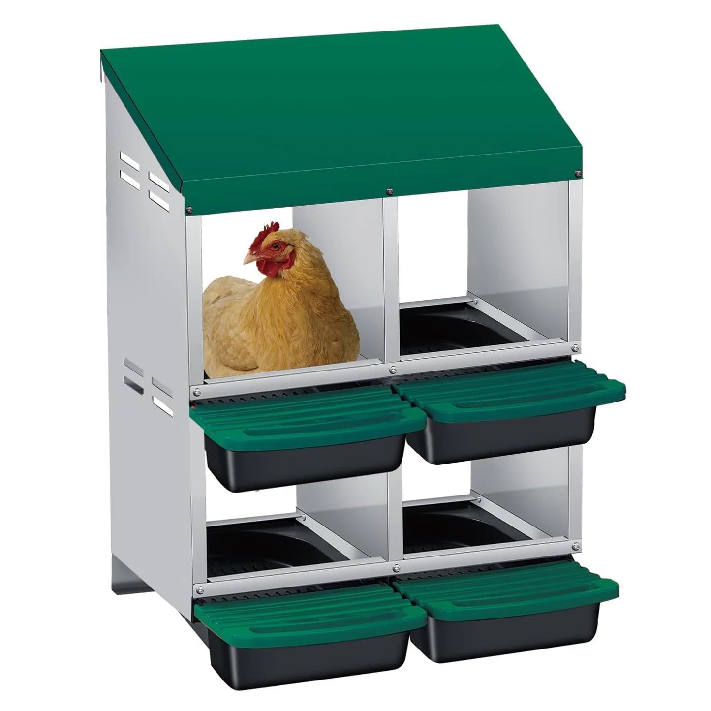 TWISTER.CK Metal Chicken Nesting Box With Automatic Rollout Egg Collection