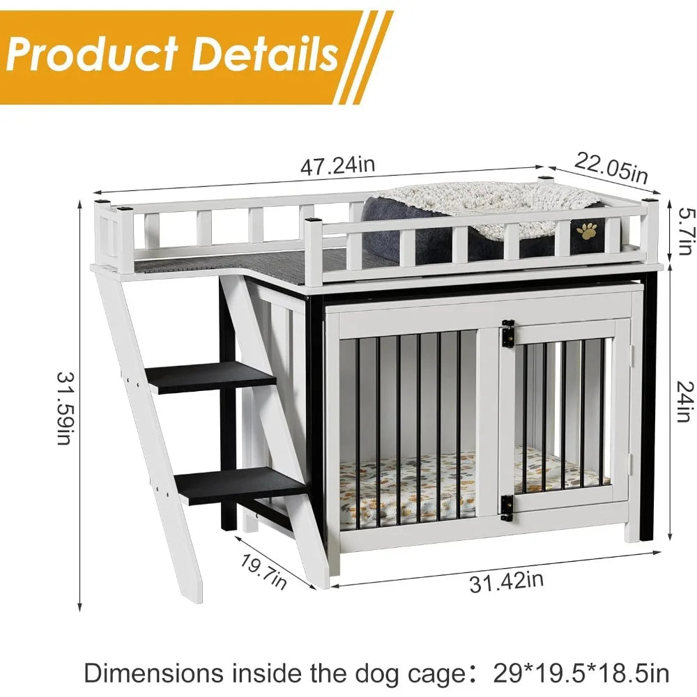 DAFIFY LoftStyle Dog Crate Furniture With Double Doors HeavyDuty Kennel