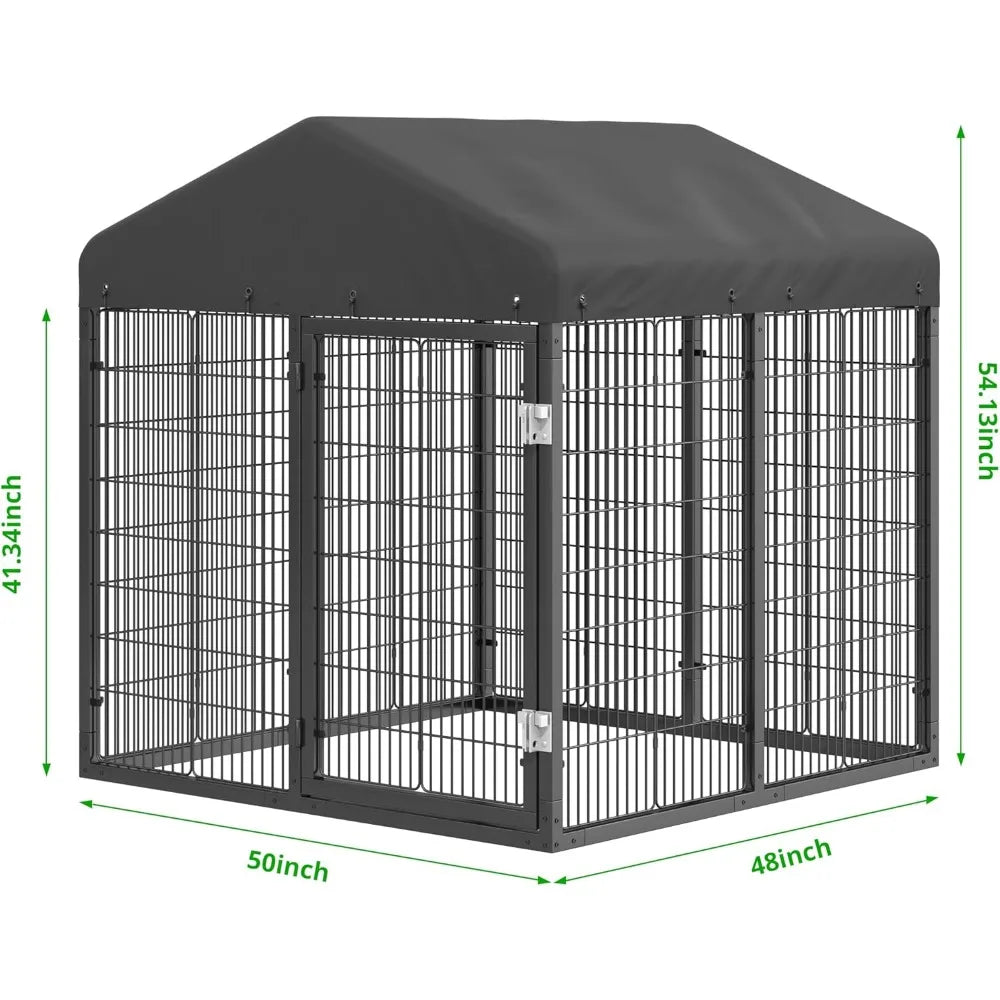 DAFIFY Heavy Duty Outdoor Dog Enclosure With Roof Kennel