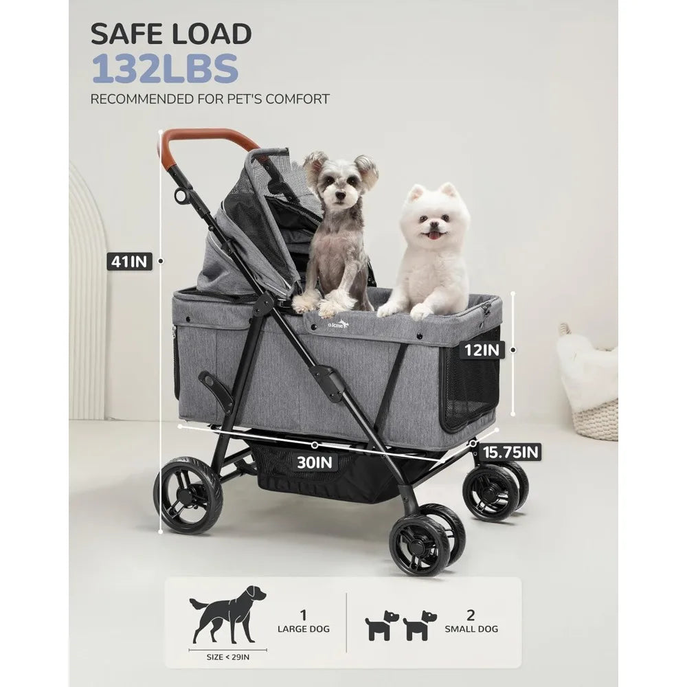 TIFICY Dog Stroller For Large And Medium Dogs Foldable Ventilated Heavy Duty