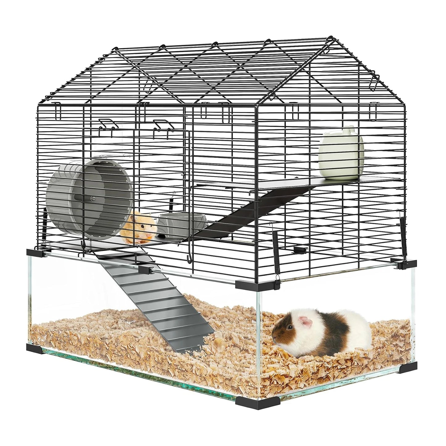 TWISTER.CKCN Metal Hamster Cage With Water Bottle For Rats Hamsters