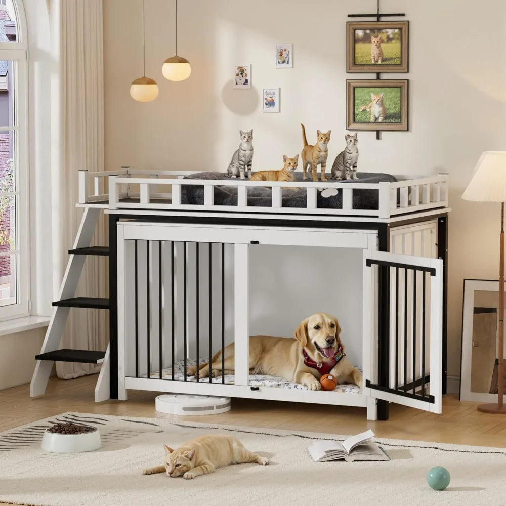 DAFIFY LoftStyle Dog Crate Furniture With Double Doors HeavyDuty Kennel