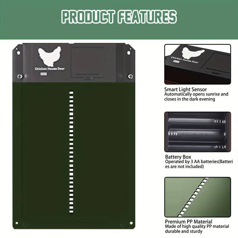 Choice Automatic Chicken Coop Door Opener Light Sensor Battery Powered