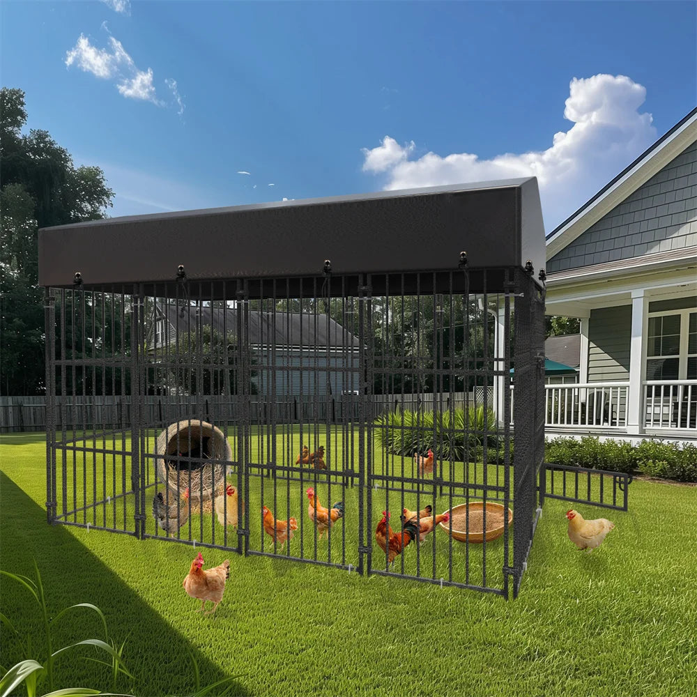 Borwarth Heavy Duty Dog Kennel Welded Metal Playpen Roof Cover