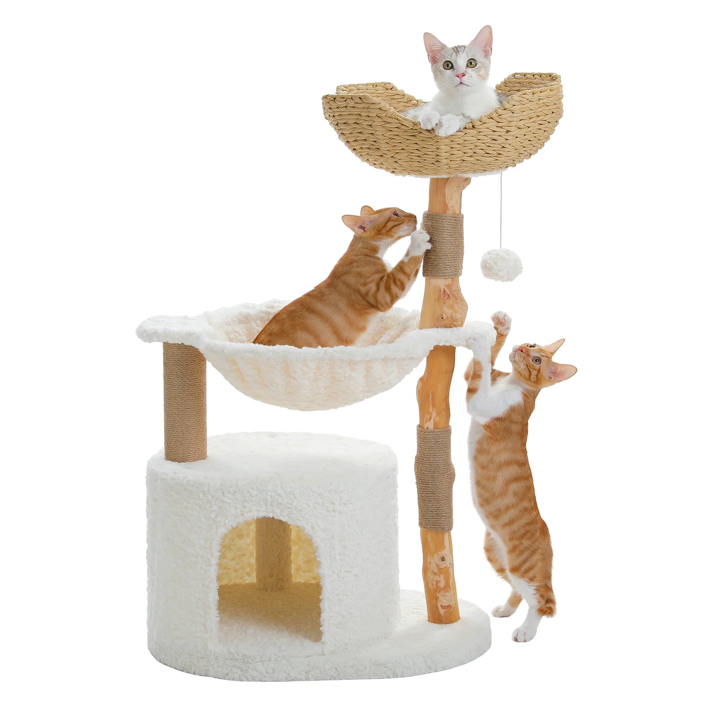 PAWZ Road Modern Cat Tree Tower Indoor Wicker Condo
