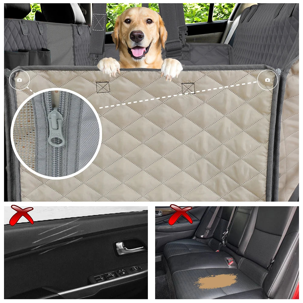 Waterproof Dog Car Seat Cover Hammock Safety Belt For SUV