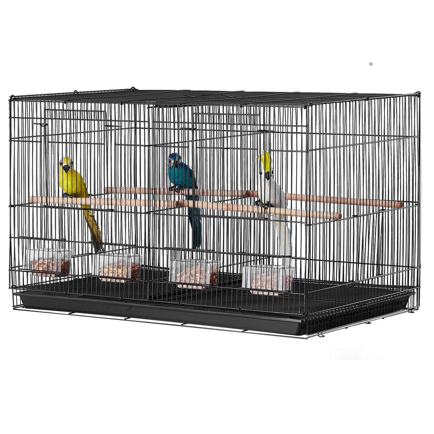 SucceBuy Flight Bird Cage Stackable Divided Small Animal Cage With Handle
