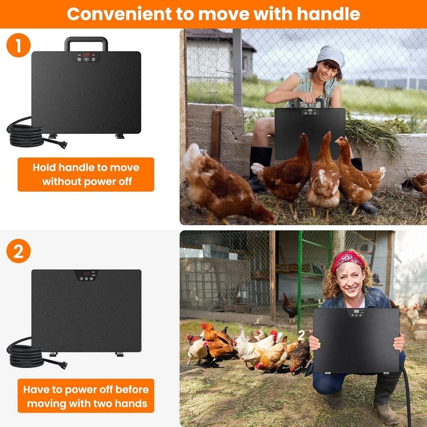High Concerned Chicken Coop Heater Thermostatic Panel Adjustable Temperature