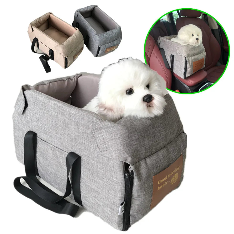 Portable Console Booster Car Seat for Small Dogs and Cats