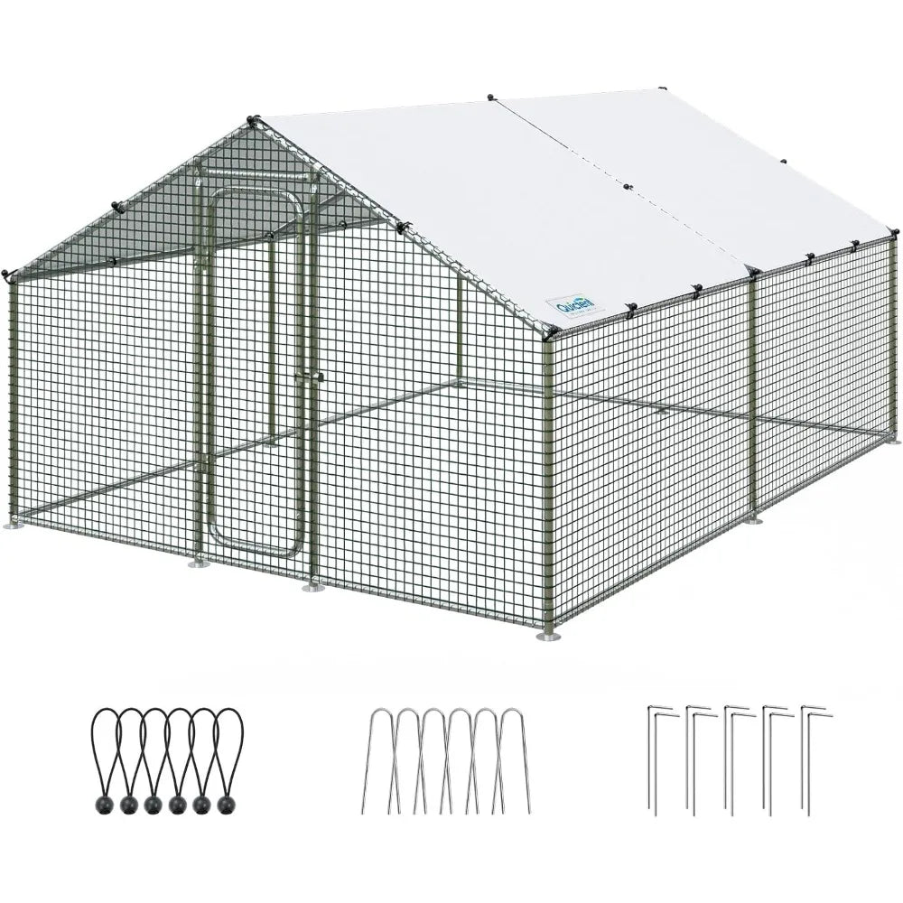 Galvanized Hardware Cloth Chicken Coop Run With Waterproof Roof
