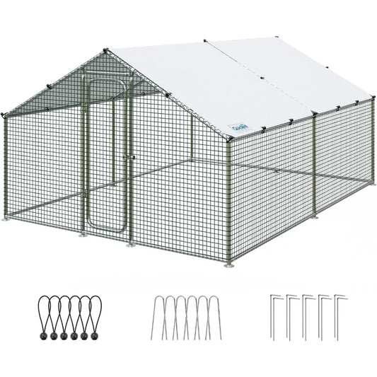 Galvanized Hardware Cloth Chicken Coop Run With Waterproof Roof