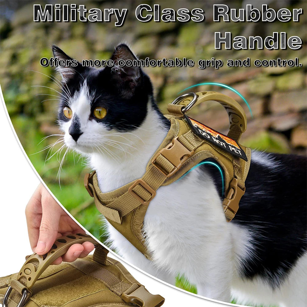 PETRAVEL Tactical Cat Harness With Handle For Training And Walking