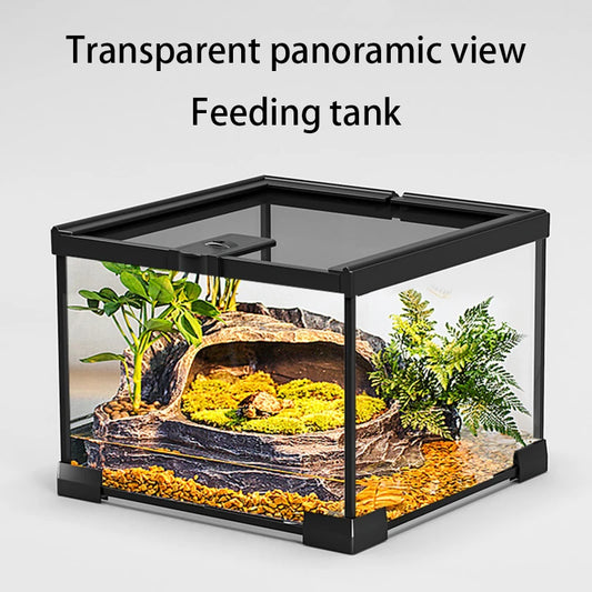 Miflame Glass Reptile Terrarium Habitat Tank for Lizards and Turtles