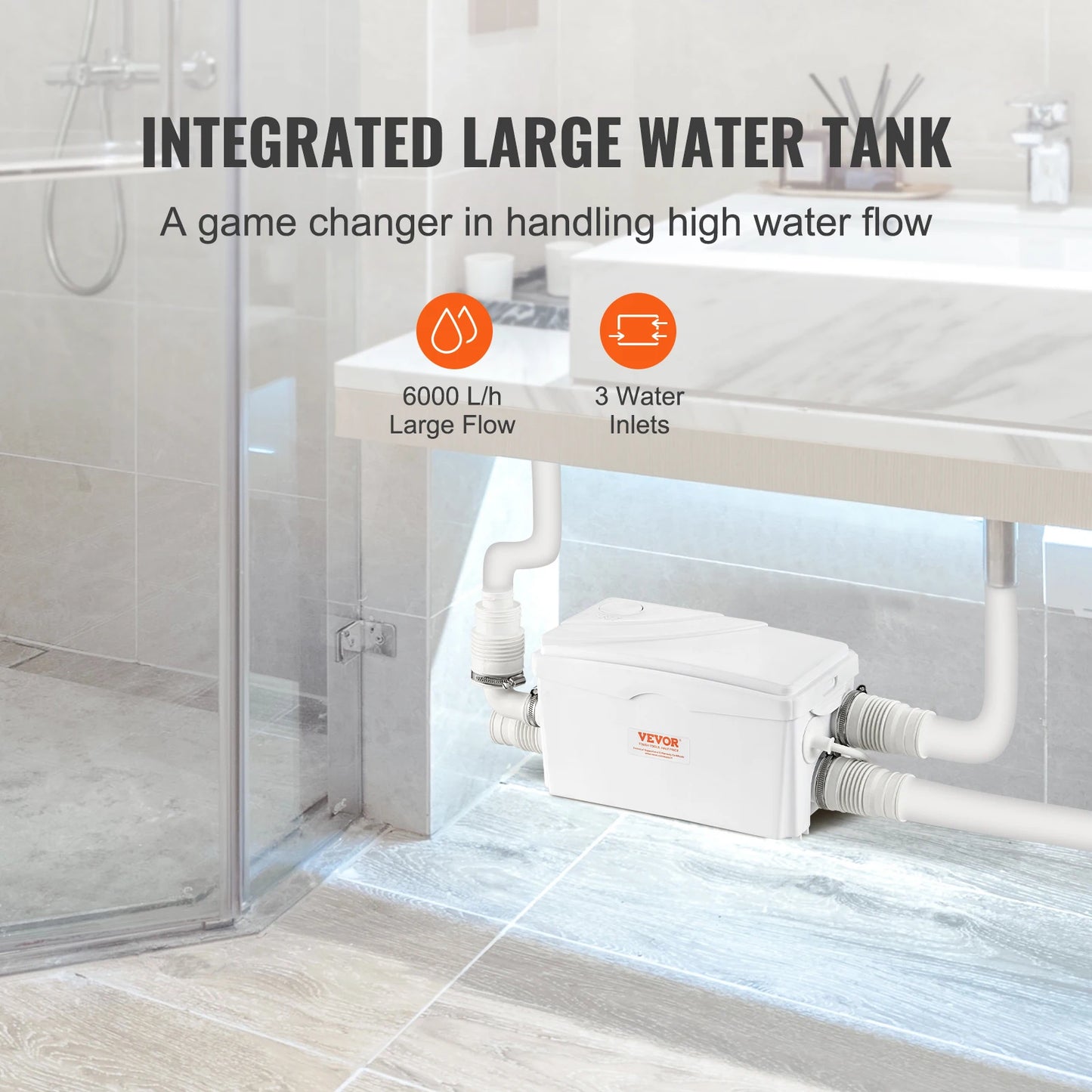 SucceBuy Macerator Pump 350W 6000 LPH Sewage Submersible Pump