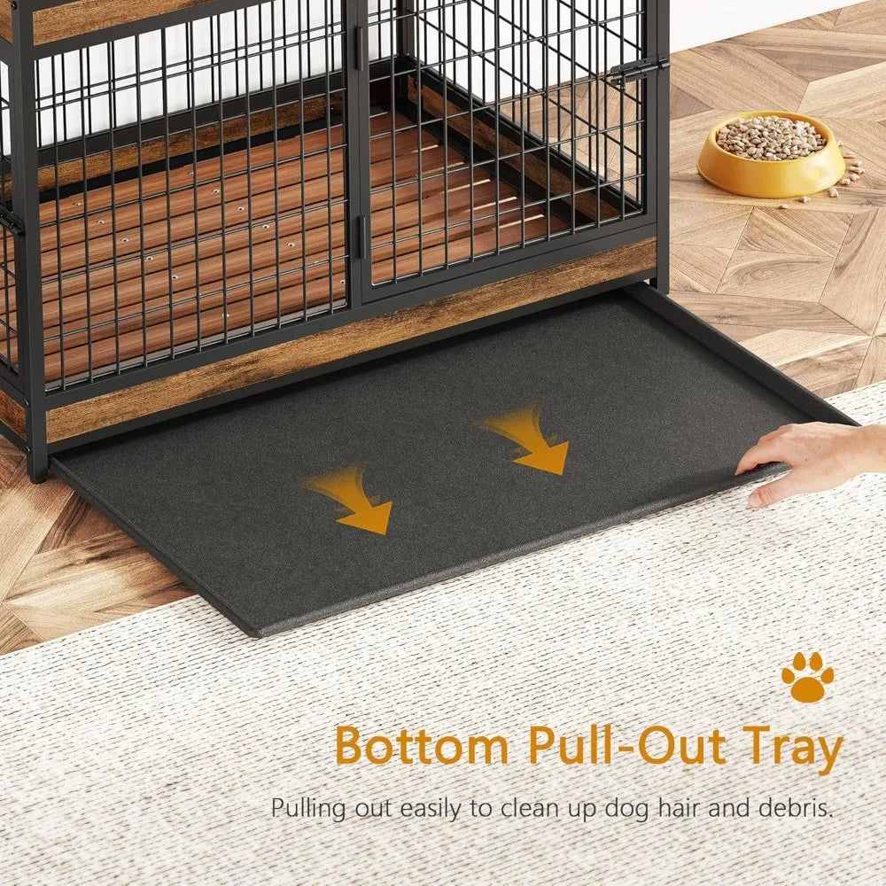 ZHUOTING Dog Crate End Table With Drawer For Indoor Use