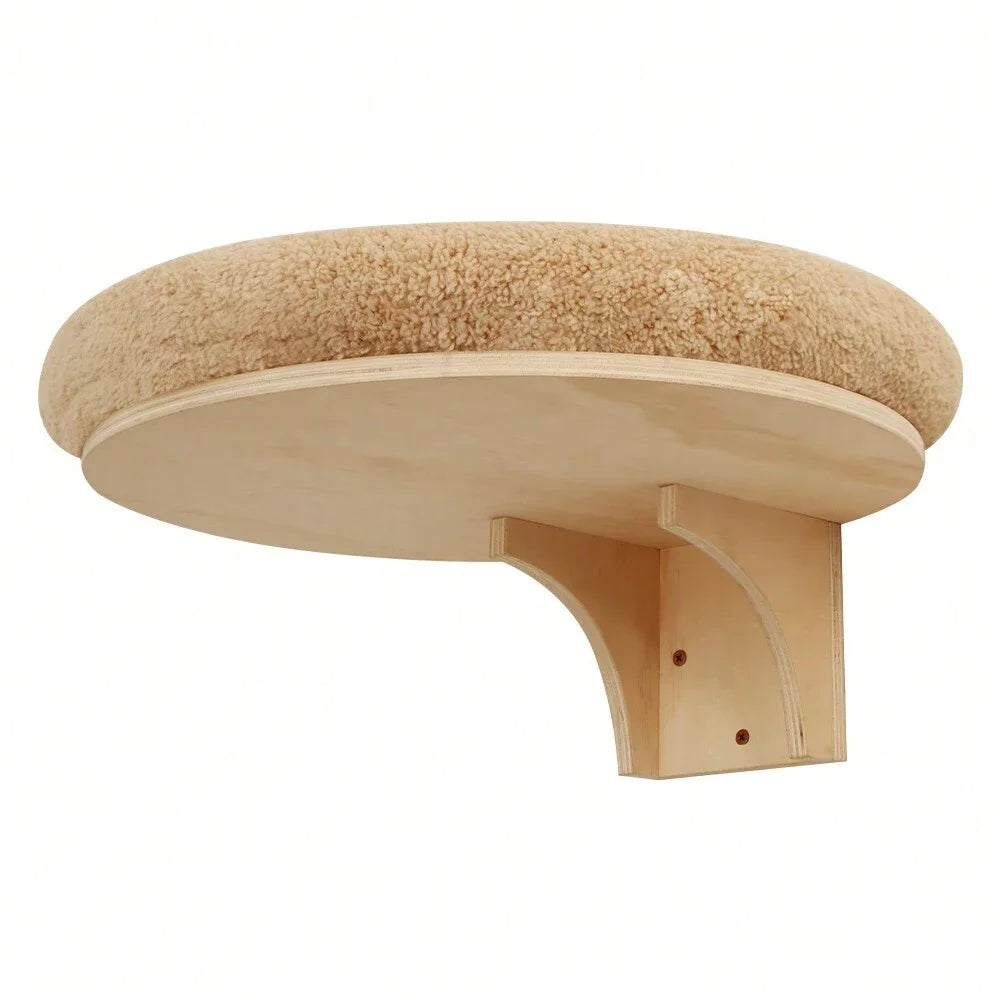 PETRAVELCN Cat Wall Mounted Solid Wood Climbing Ladder With Scratching Post