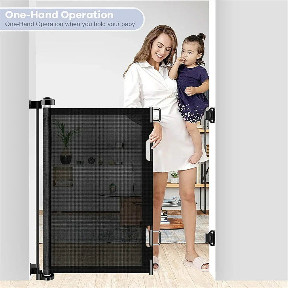 Hign-concerned Retractable Baby Gate No Drill for Stairs