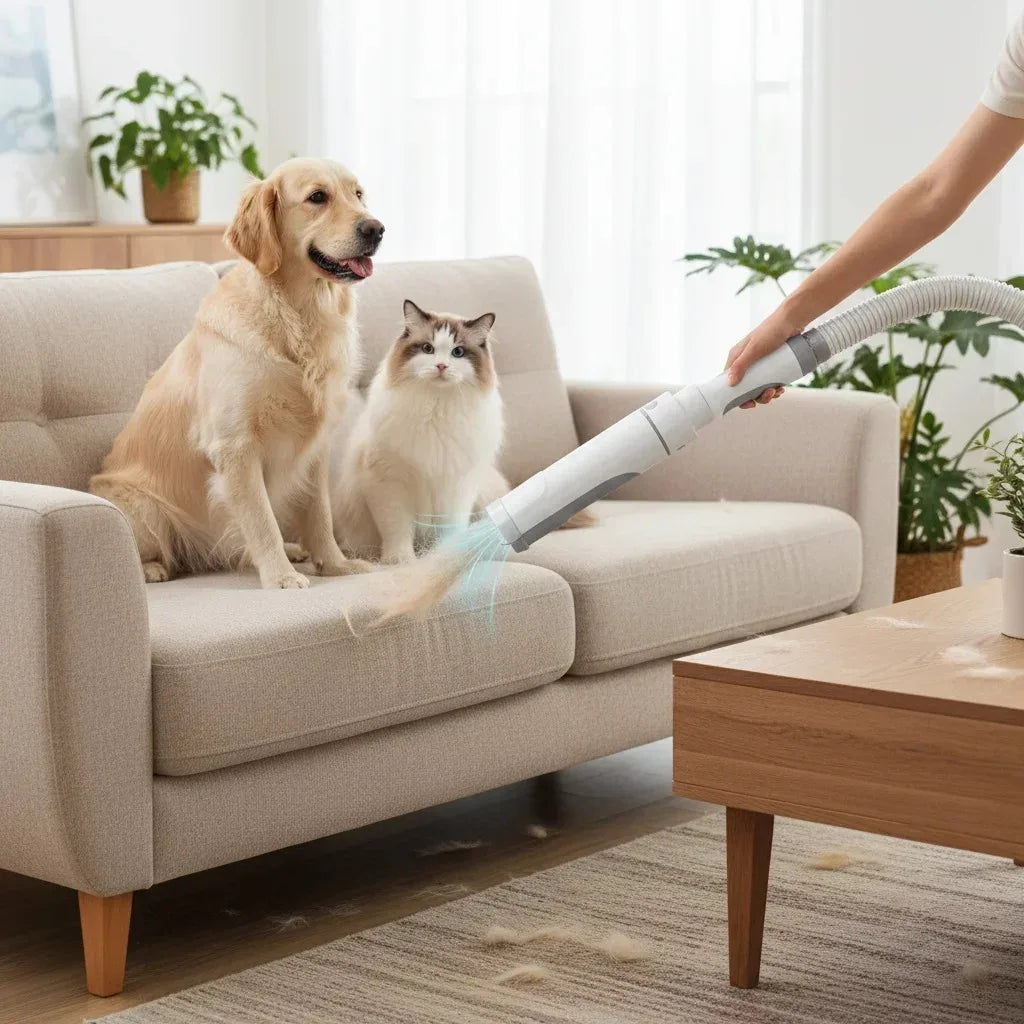 Pet Grooming Vacuum Kit 2L Dust Cup With 3 Suction Modes And 5 Grooming Tools