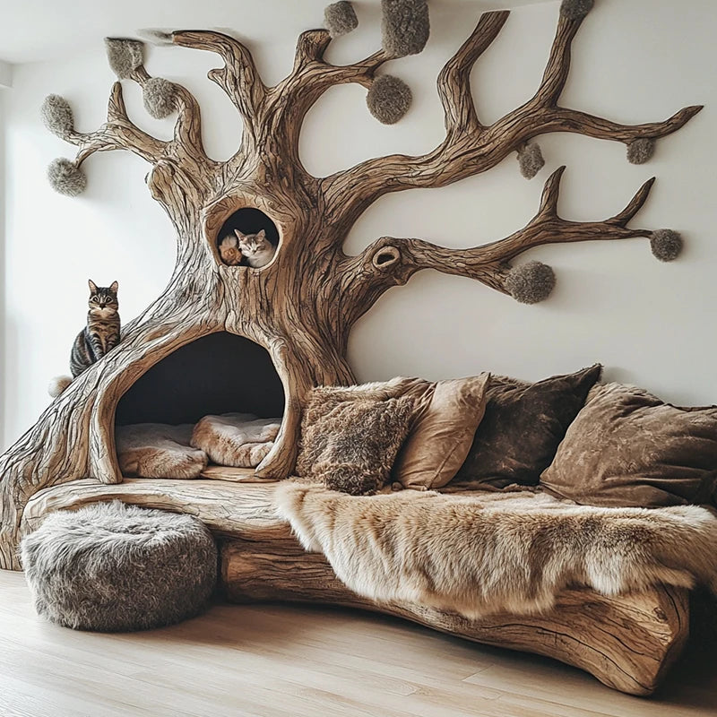 Artificial Plant Cat Climbing Frame Tree House Ornament